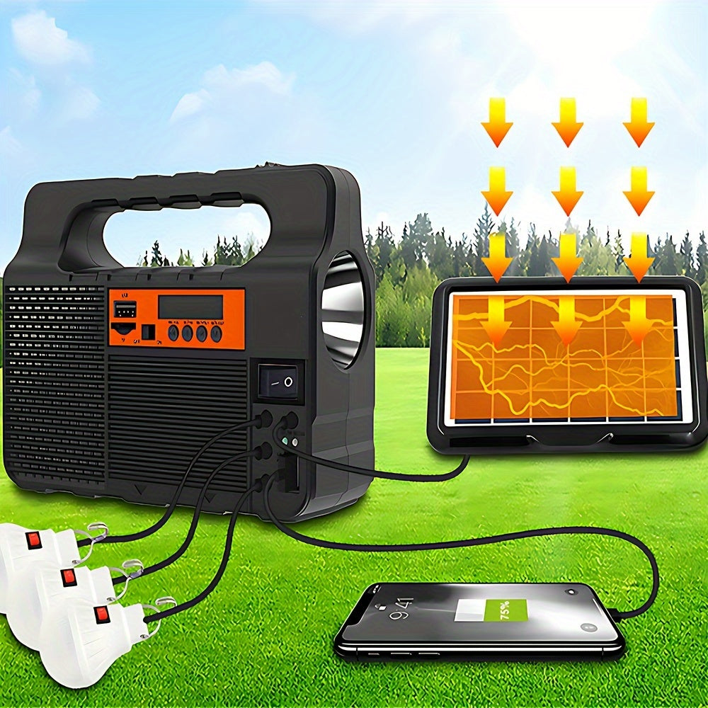 Solar LED Camping Spotlight Power System