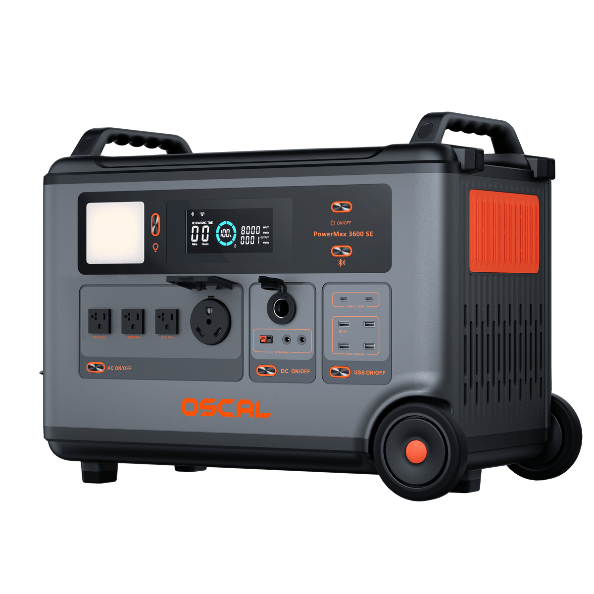 OSCAL PowerMax 3600SE Expandable Portable Power Station 3600Wh LiFePO4 Solar Generator