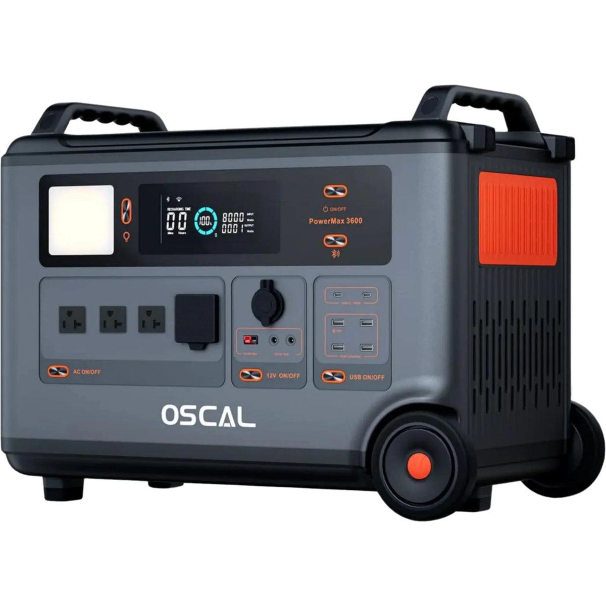 OSCAL PowerMax 3600SE Expandable Portable Power Station 3600Wh LiFePO4 Solar Generator