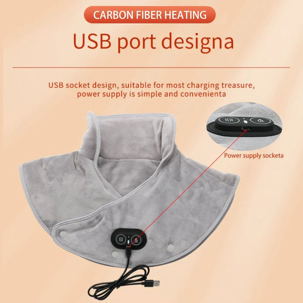 USB-Powered Heated Shoulder & Neck Wrap Grey