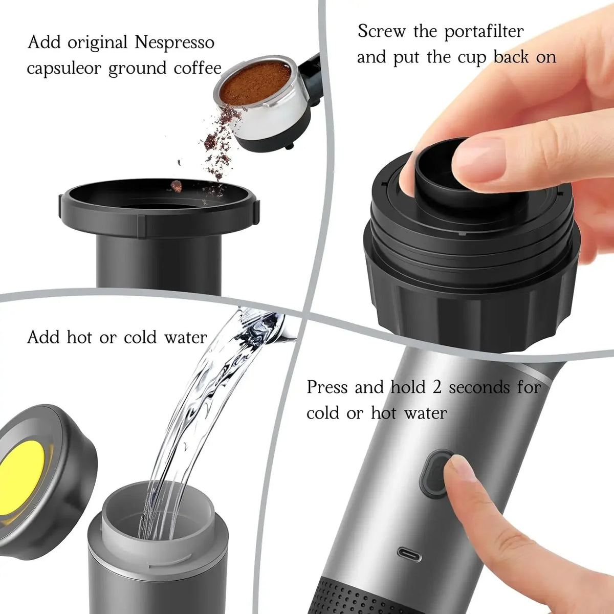 Italian-Style Small Portable Eco-Friendly Home Coffee Machine Espresso Outdoor Camping