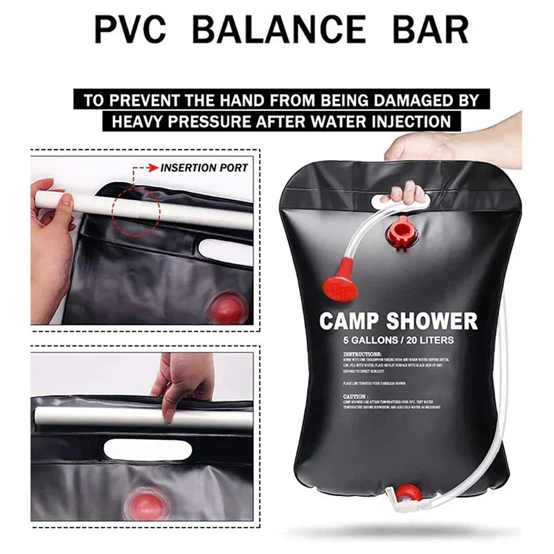 20L Foldable Solar Shower Bag