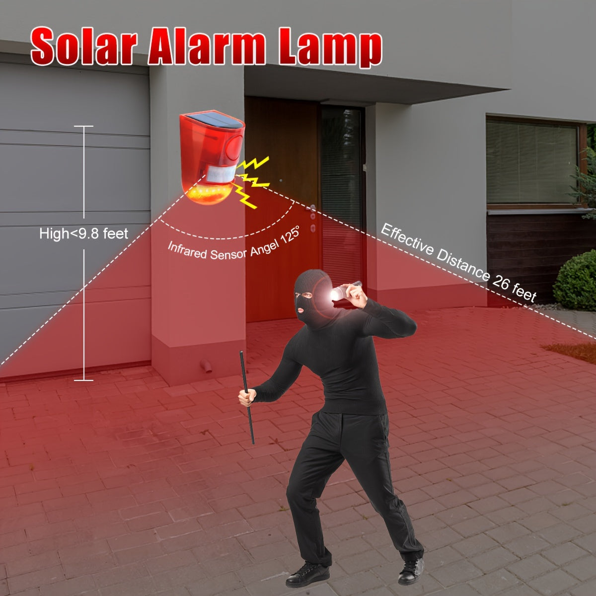 Solar Alarm Lamp with Motion Sensor Siren
