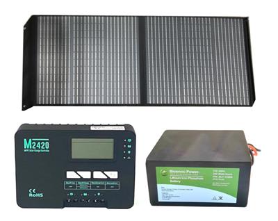 Bioenno Power Portable Solar Panel, Charge Controller and Battery Packages