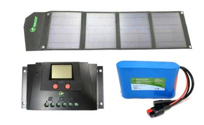 Bioenno Power Portable Solar Panel, Charge Controller and Battery Packages