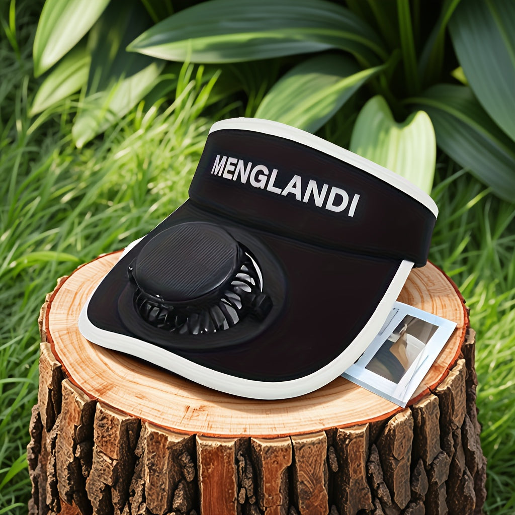NNETM Solar & USB Rechargeable Fan Hat for Outdoor Use