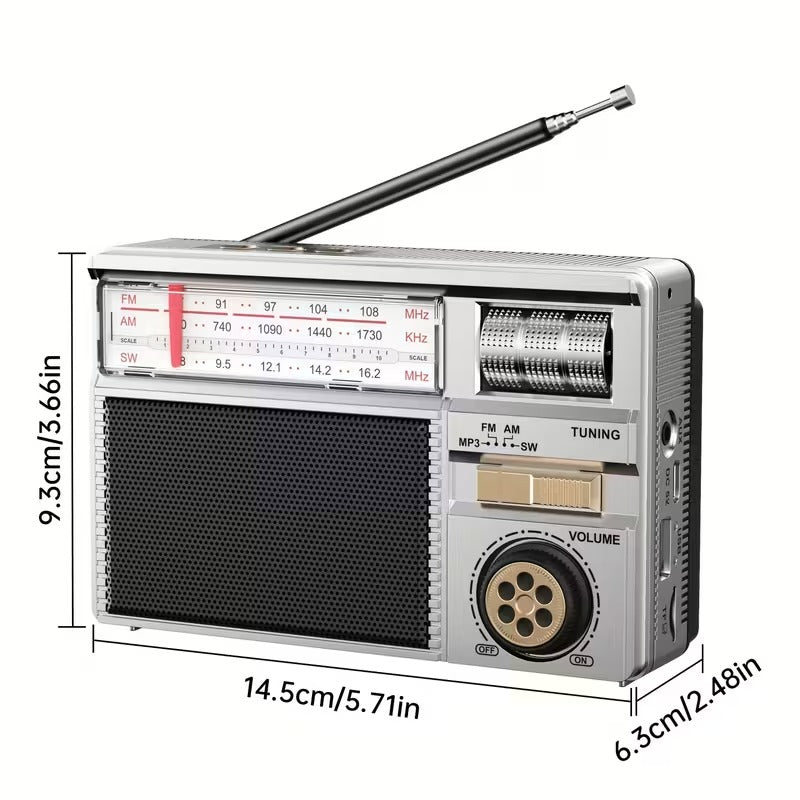 Portable Multifunctional Radio FM/AM/BT/Solar